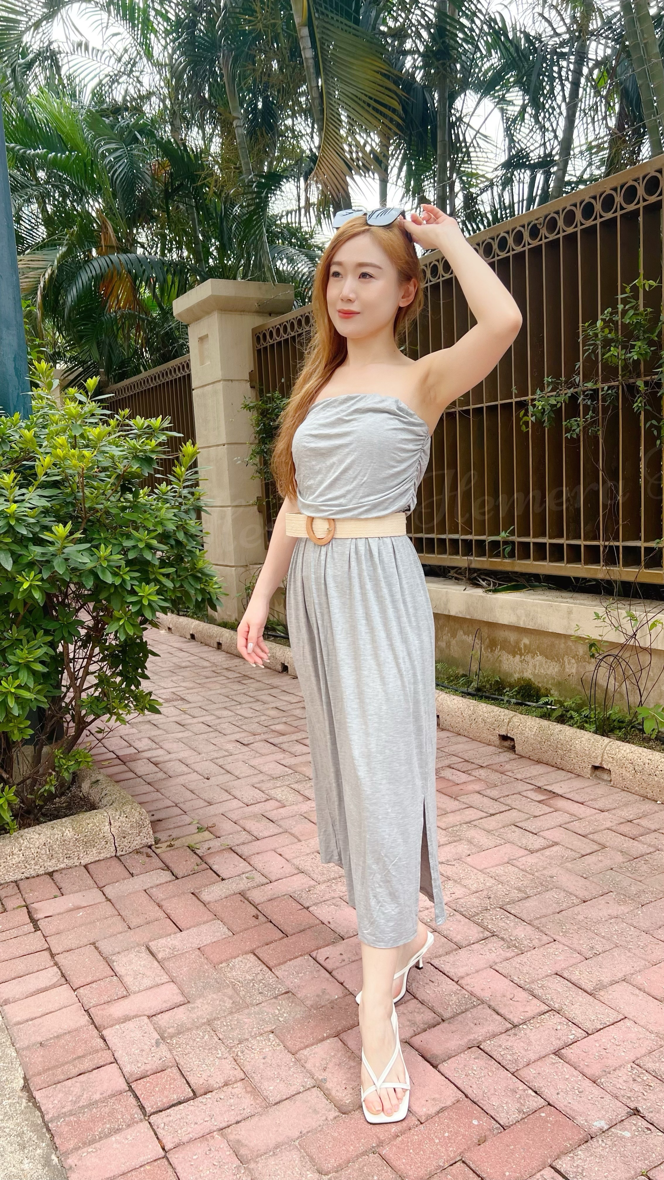 DR24S0609 顯身棉質渡假連身裙