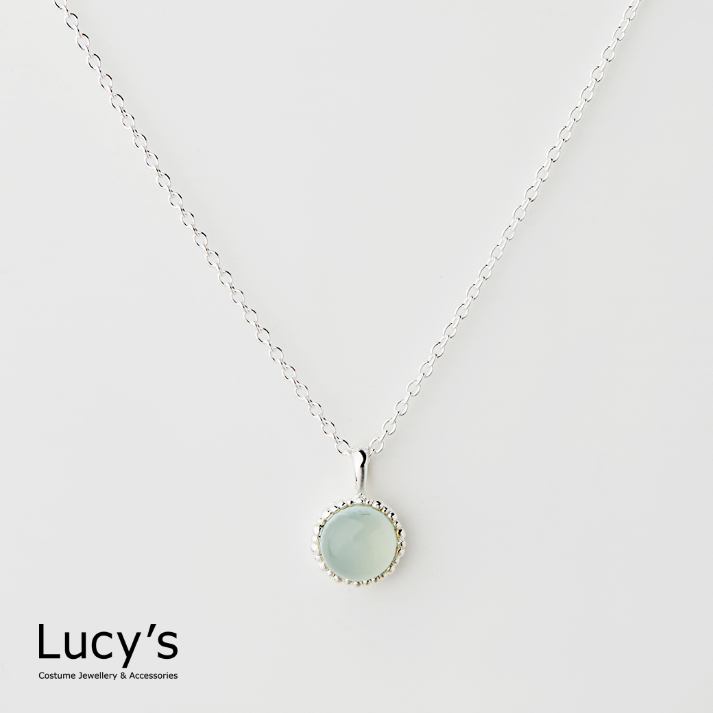 LUXURY 系列｜925純銀 晨露玉髓 項鍊 (113553)