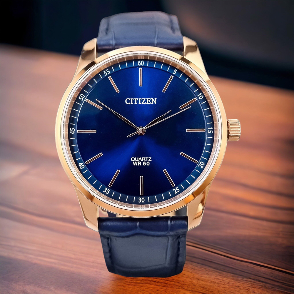 (預購)【Citizen 星辰】BH5003-00L 日本機芯 簡約時尚 三針 小牛皮 壓紋 石英 手錶 中性 紳士 男士 男錶