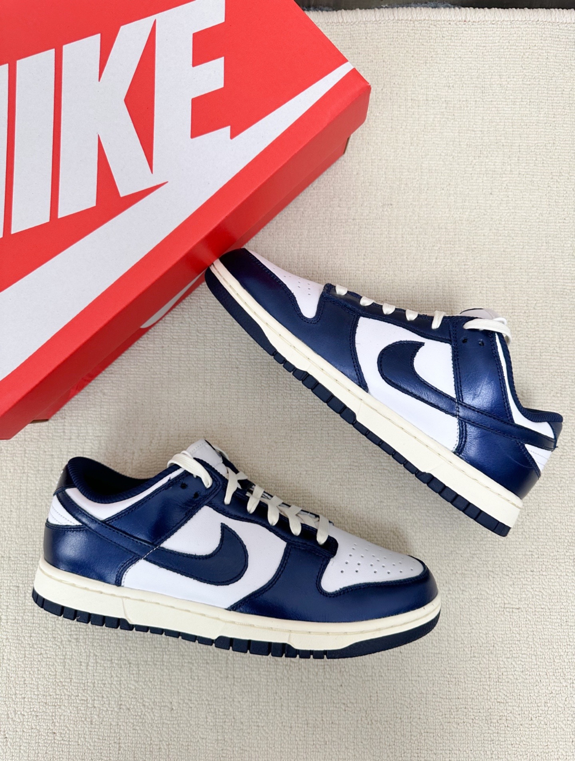 Nike Dunk Low 海軍藍 消光 奶油底 皮革 仿舊 FN7197-100/預購