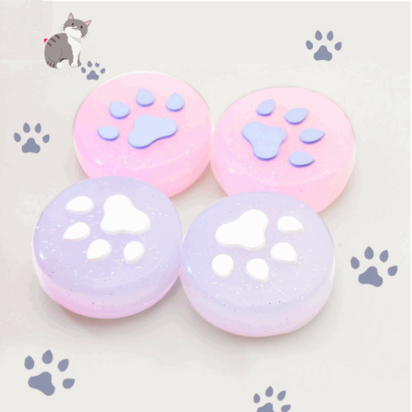 Switch Lite Silicone Protective Case [Glitter Cat Paw Set (Purple Pink)]