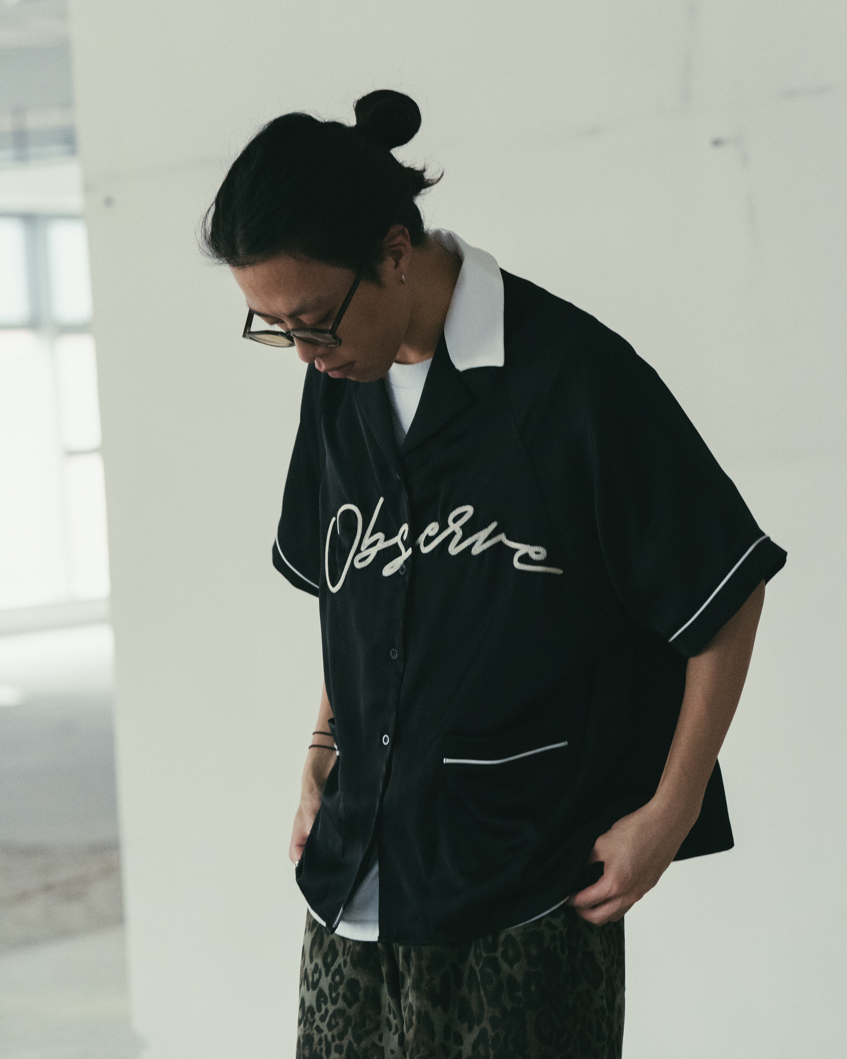 [現貨] Sense Embroidery Bowling Shirt Black | M24-15BK