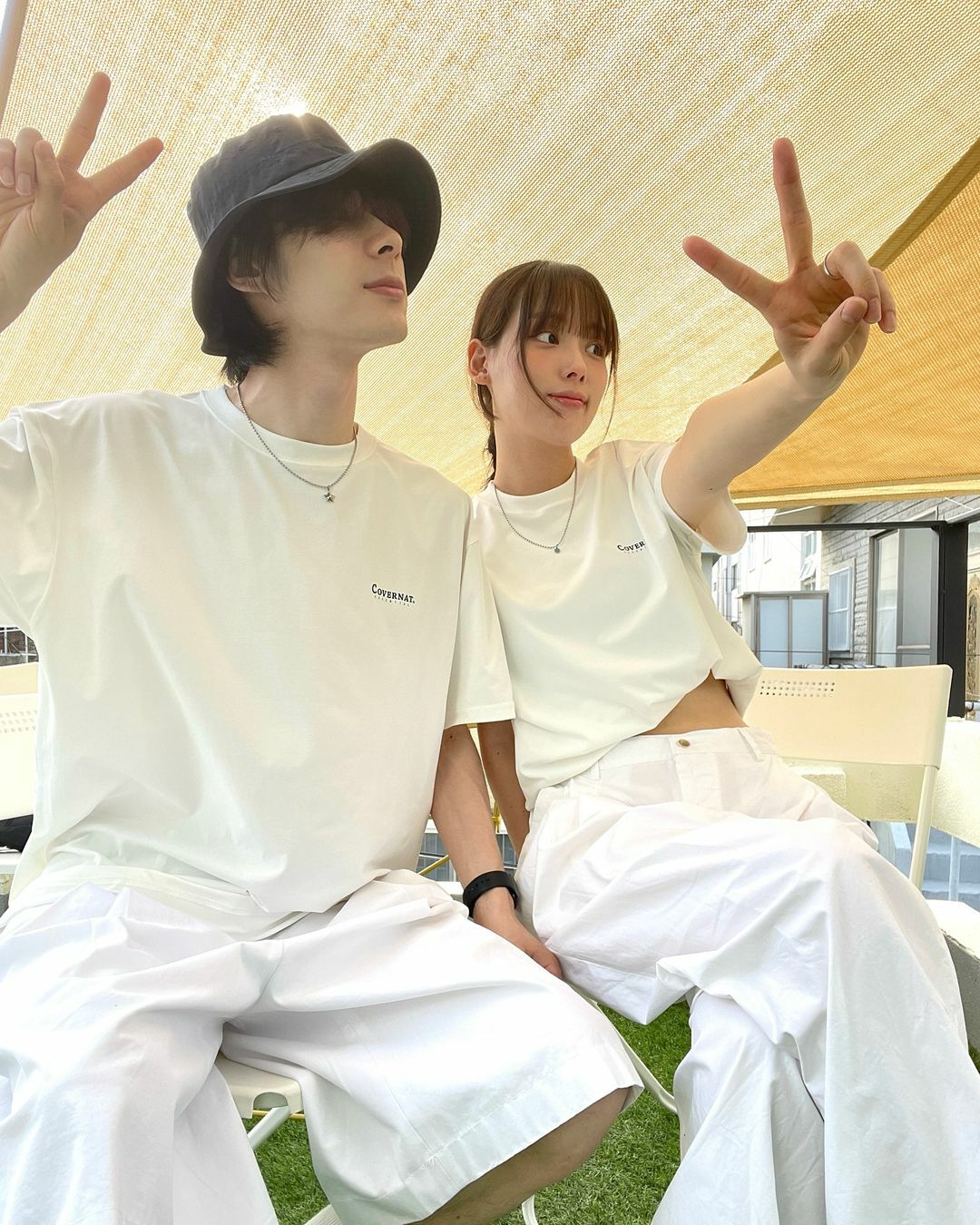 🇰🇷 COVERNAT 小LOGO 短T 短袖 涼感 組合 黑 白 男女 情侶衣 / 預購