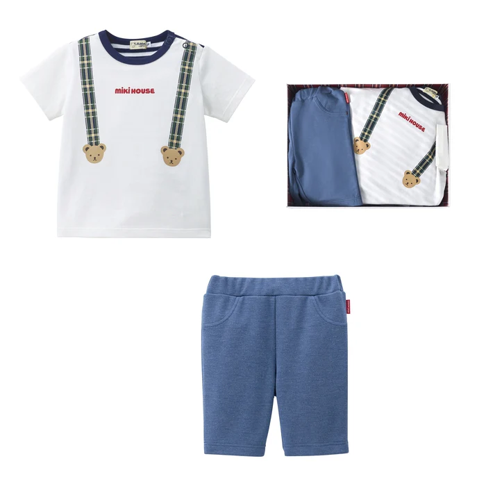 吊帶風格短袖套裝-藏藍