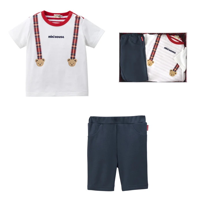 吊帶風格短袖套裝-紅