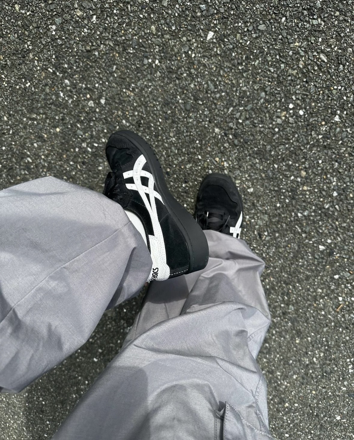 Asics Japan Pro 黑色復古麂皮板鞋