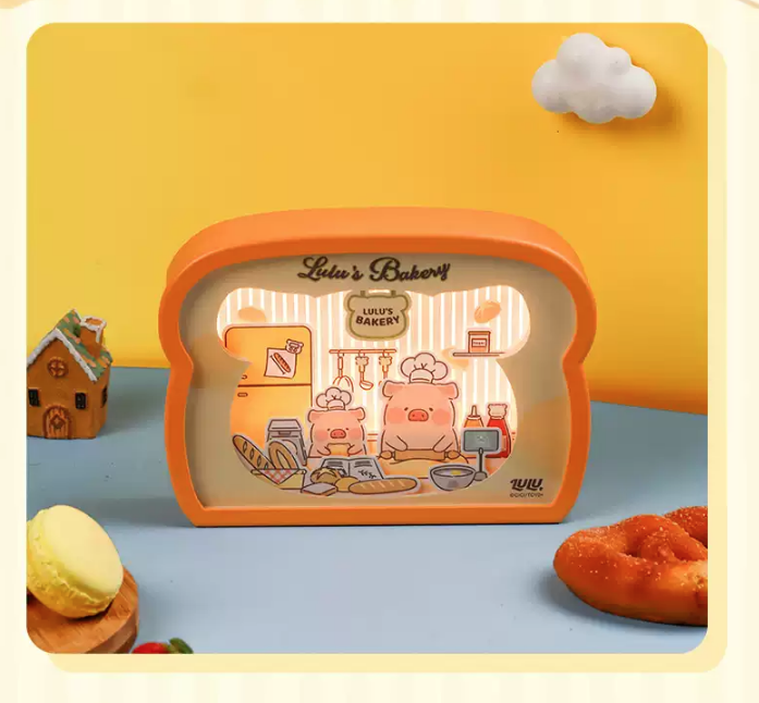 (全新 包裝膠有損傷) LuLu豬 DIY紙藝小夜燈