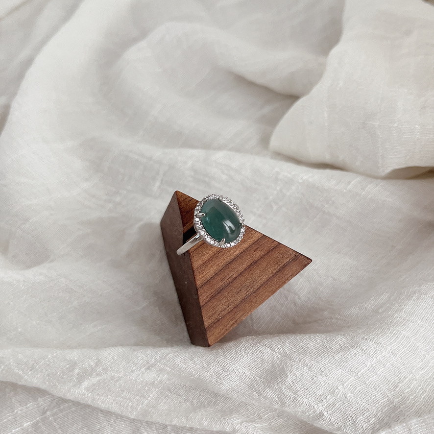 翡翠．海藍之謎戒指