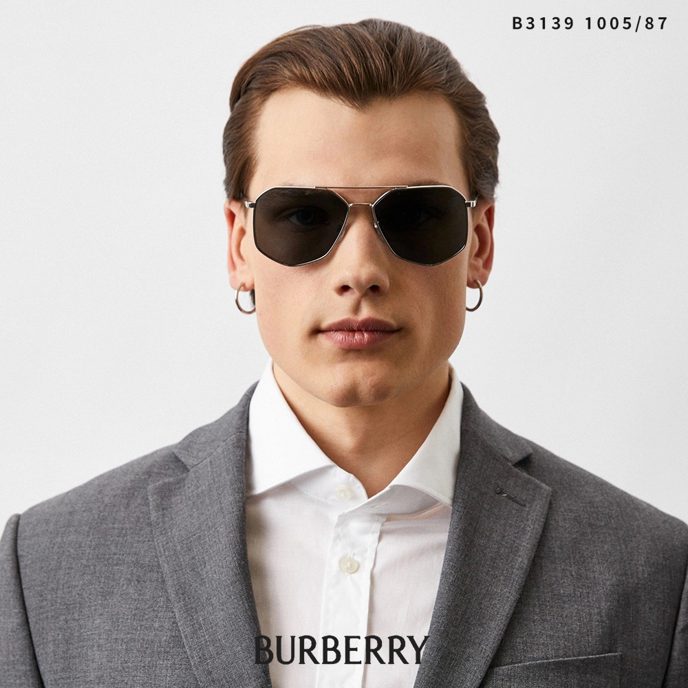 【BURBERRY】B3139 1005/87-58mm 雙槓多邊框太陽眼鏡♥