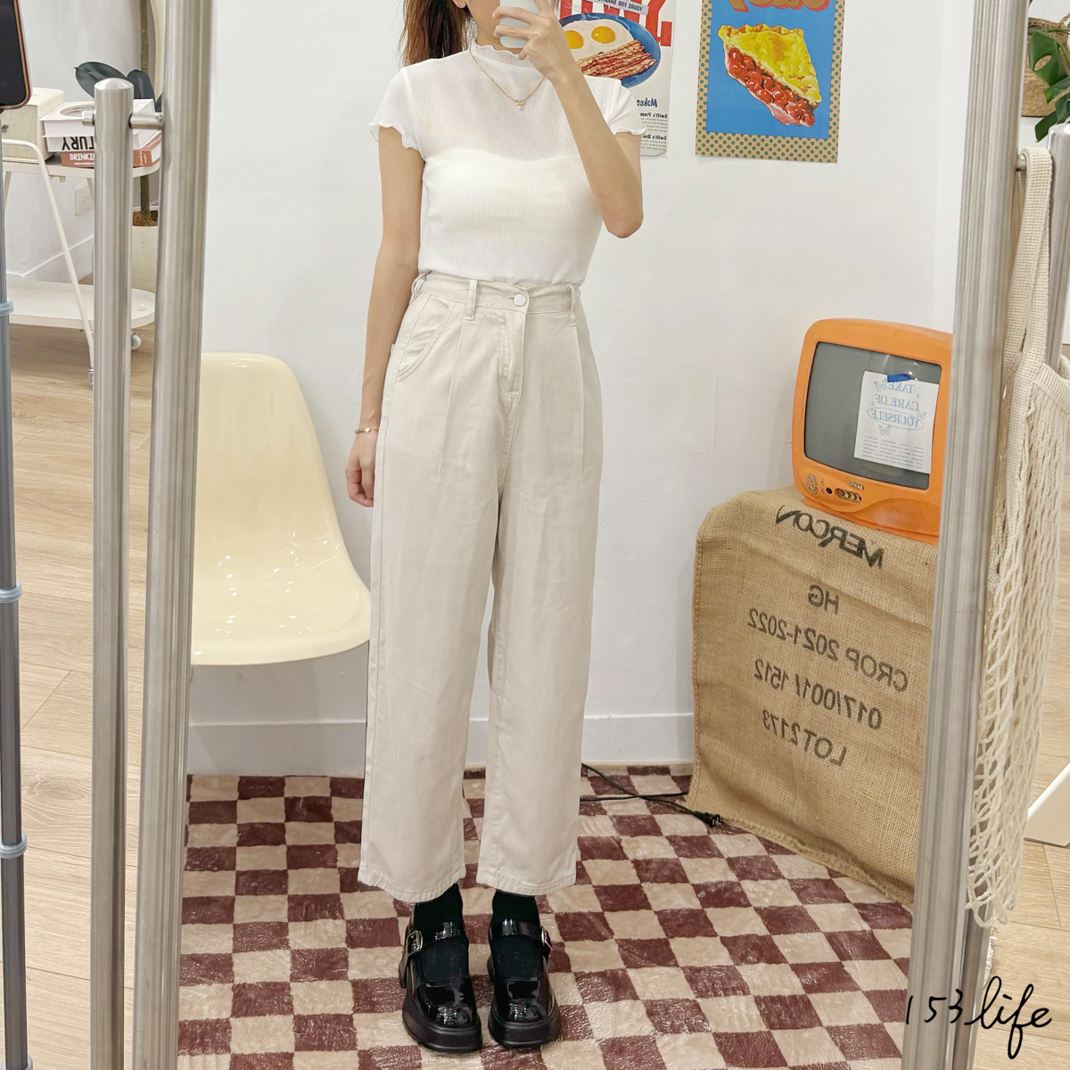 夏季小個子天絲高腰九分薄牛仔褲(XXS-L)