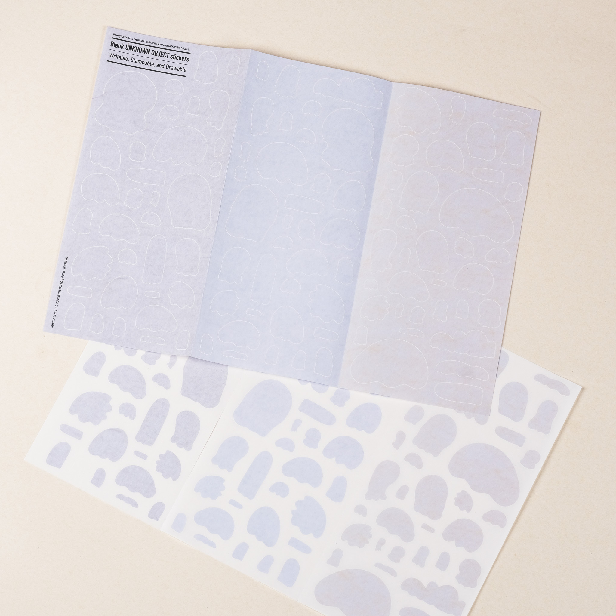 自填式空白不明物體貼紙｜一分之一工作室 臺灣