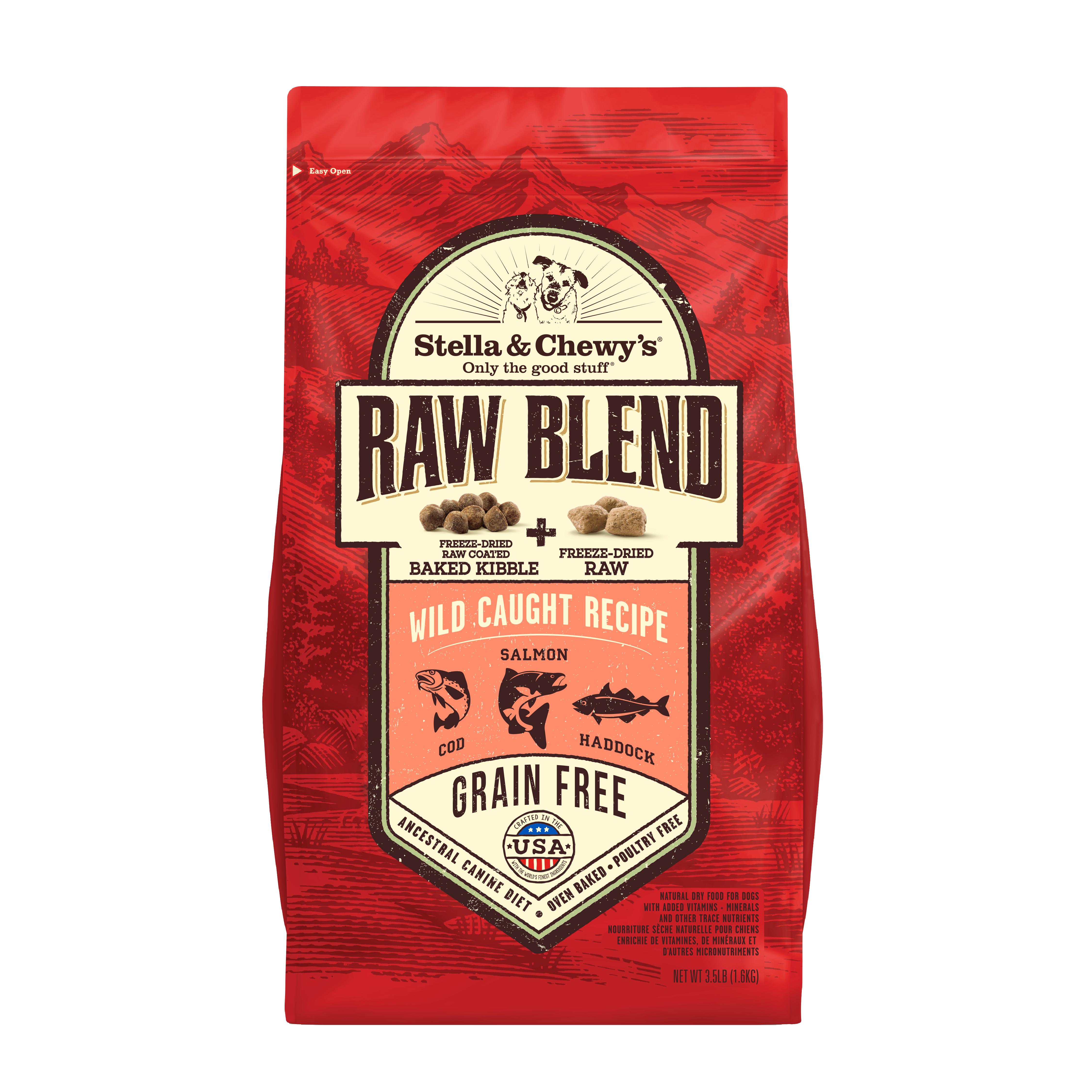 Stella & Chewy's 凍乾生肉外層低溫烘焙乾糧 + 凍乾生肉粒 - 野生捕撈配方