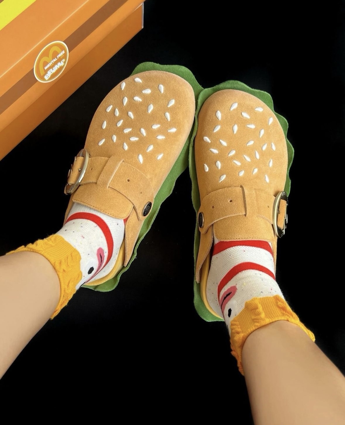 (再次開團) BBIMP x Mental Free 漢堡勃肯鞋 麵包拖鞋 涼鞋 橘色 男女款/預購
