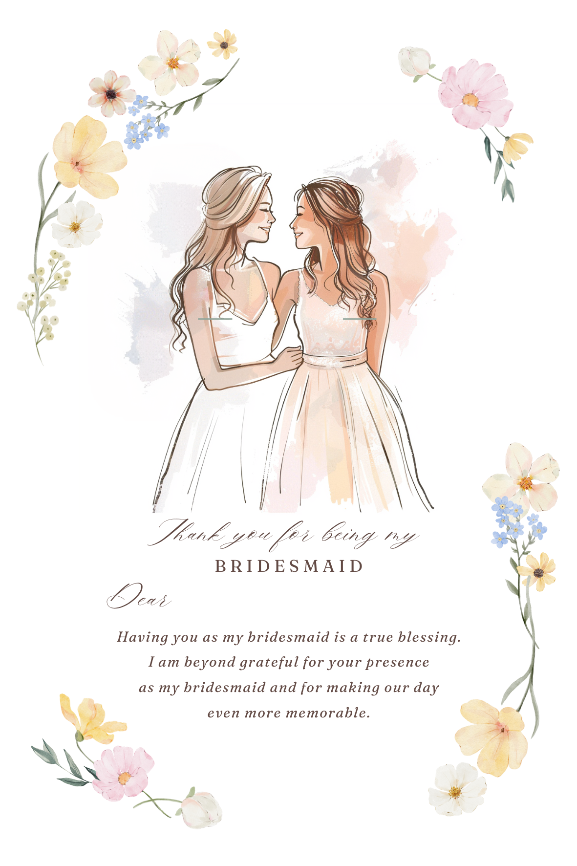 伴娘卡 - Thank you for being my bridesmaid (請於結帳頁加購）