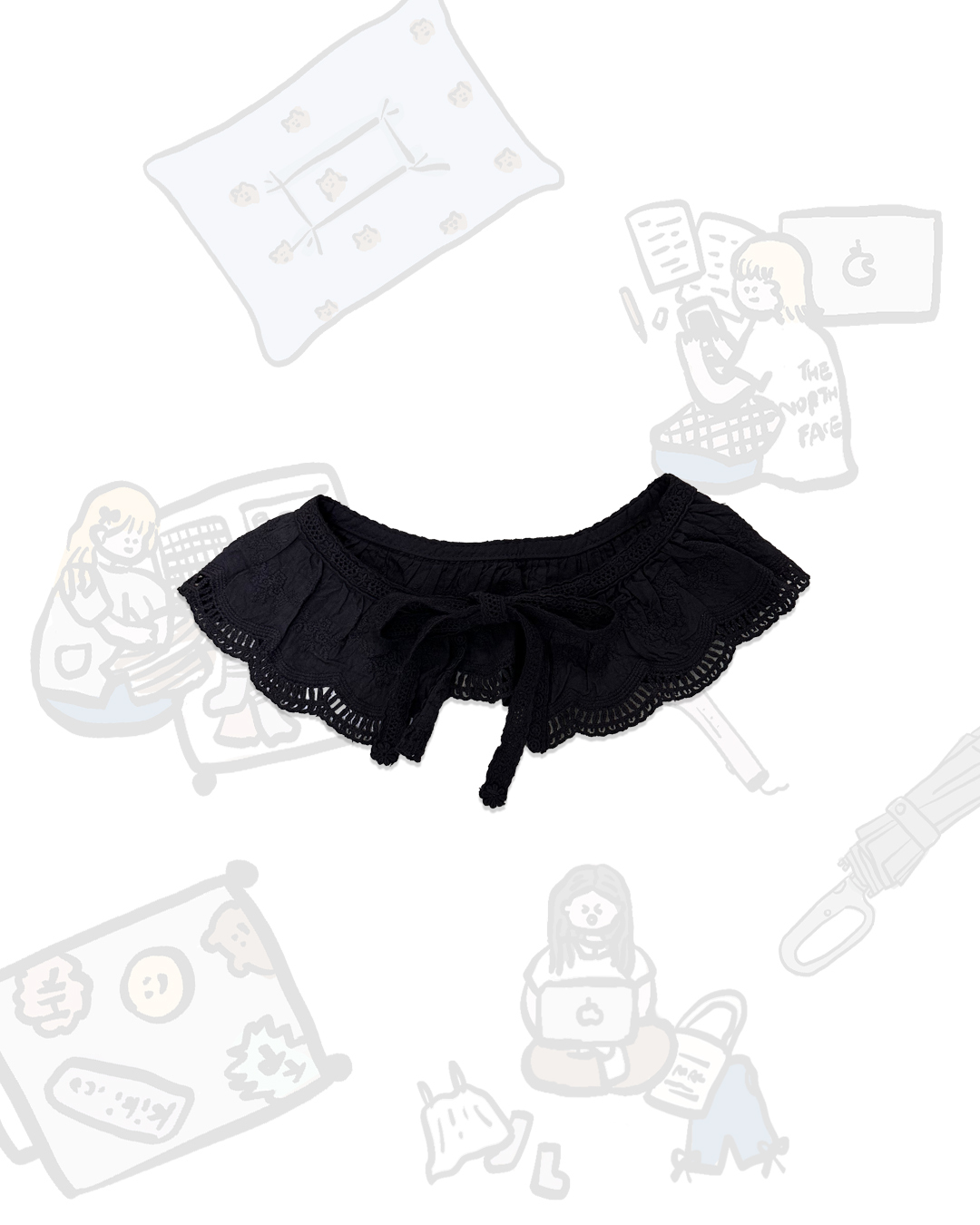 鏤空花邊刺繡領仔