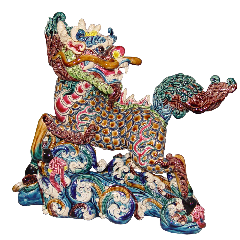 台灣國寶交趾陶｜手作擺飾 四寶麒麟