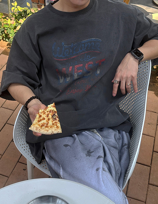 西部寬鬆着色短袖T恤