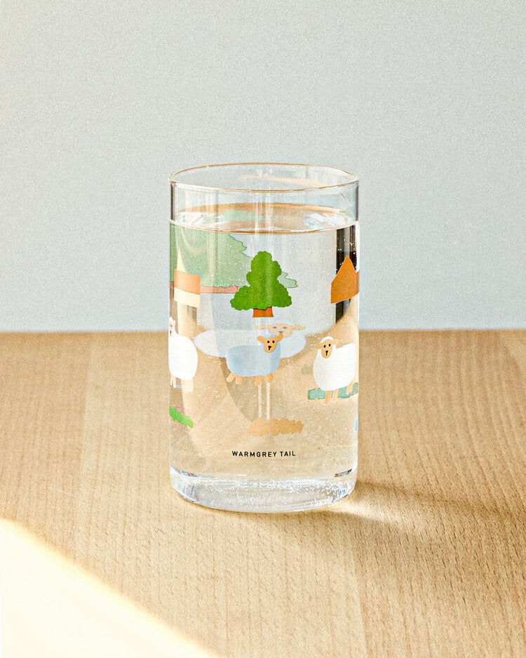 Warmgrey tail 綿羊農場玻璃杯
