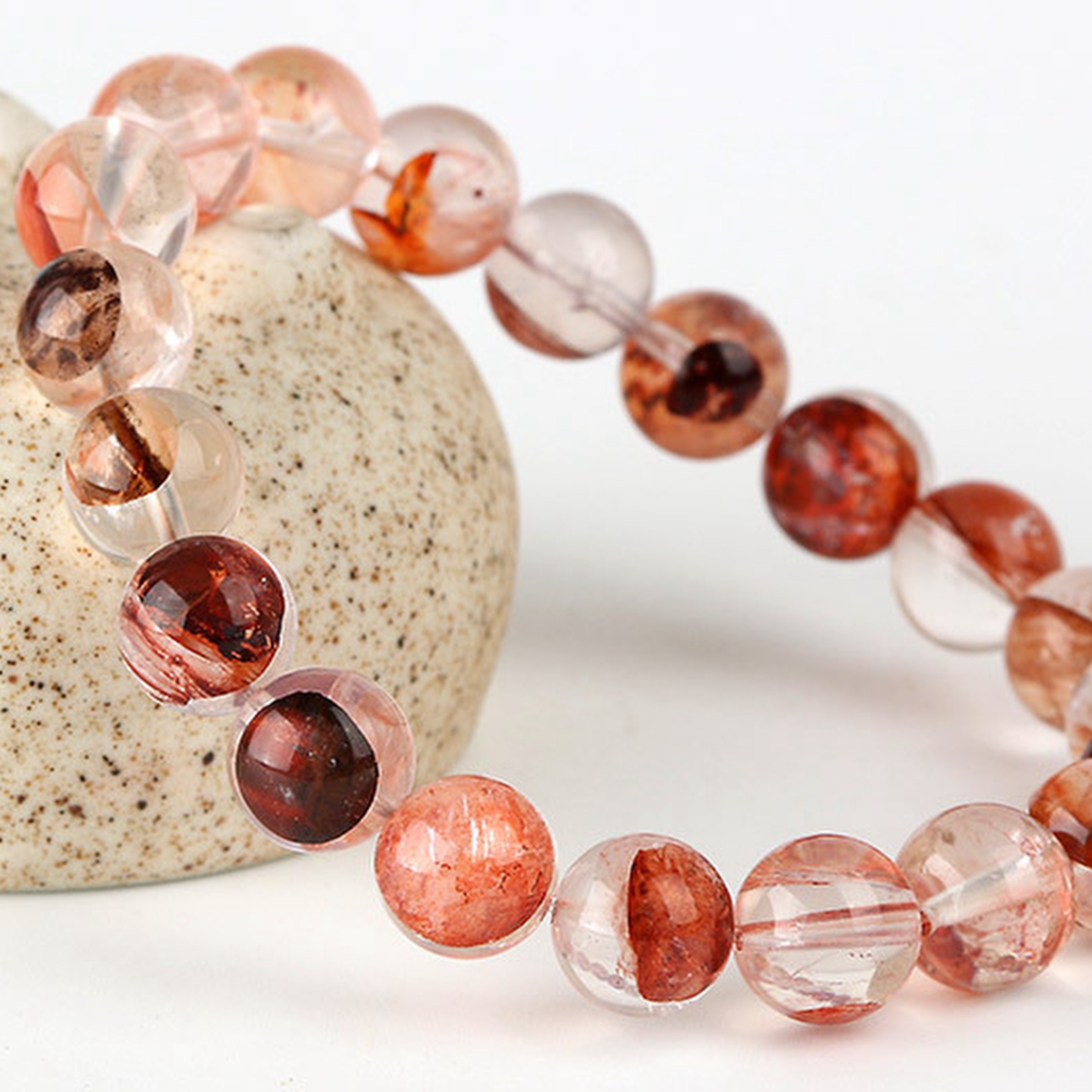 【藏寶】天然錦鯉黃膠花/紅膠花水晶手鍊