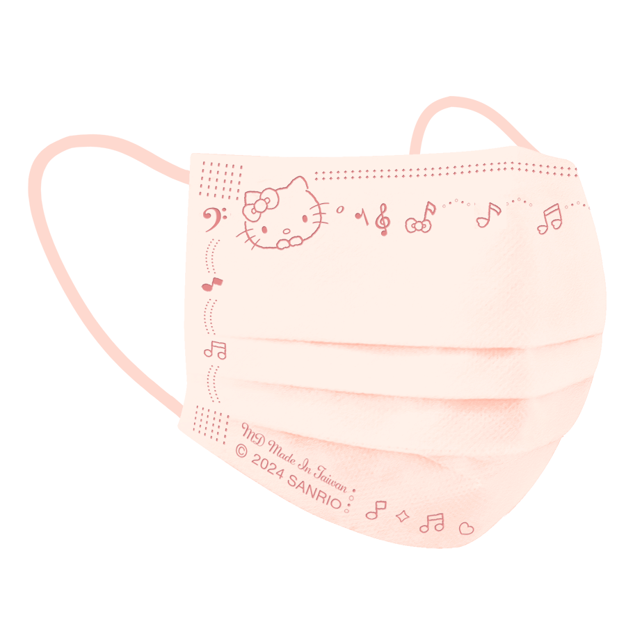 【幸福物語】三麗鷗音樂派對 成人醫療口罩30片/盒（粉紅時光｜Hello Kitty鋼印版）