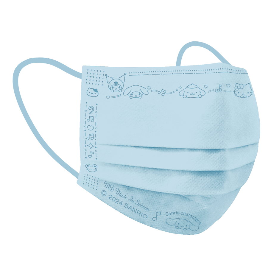 【幸福物語】 三麗鷗音樂派對 兒童醫療口罩30片/盒（藍調旋律｜大集合版）