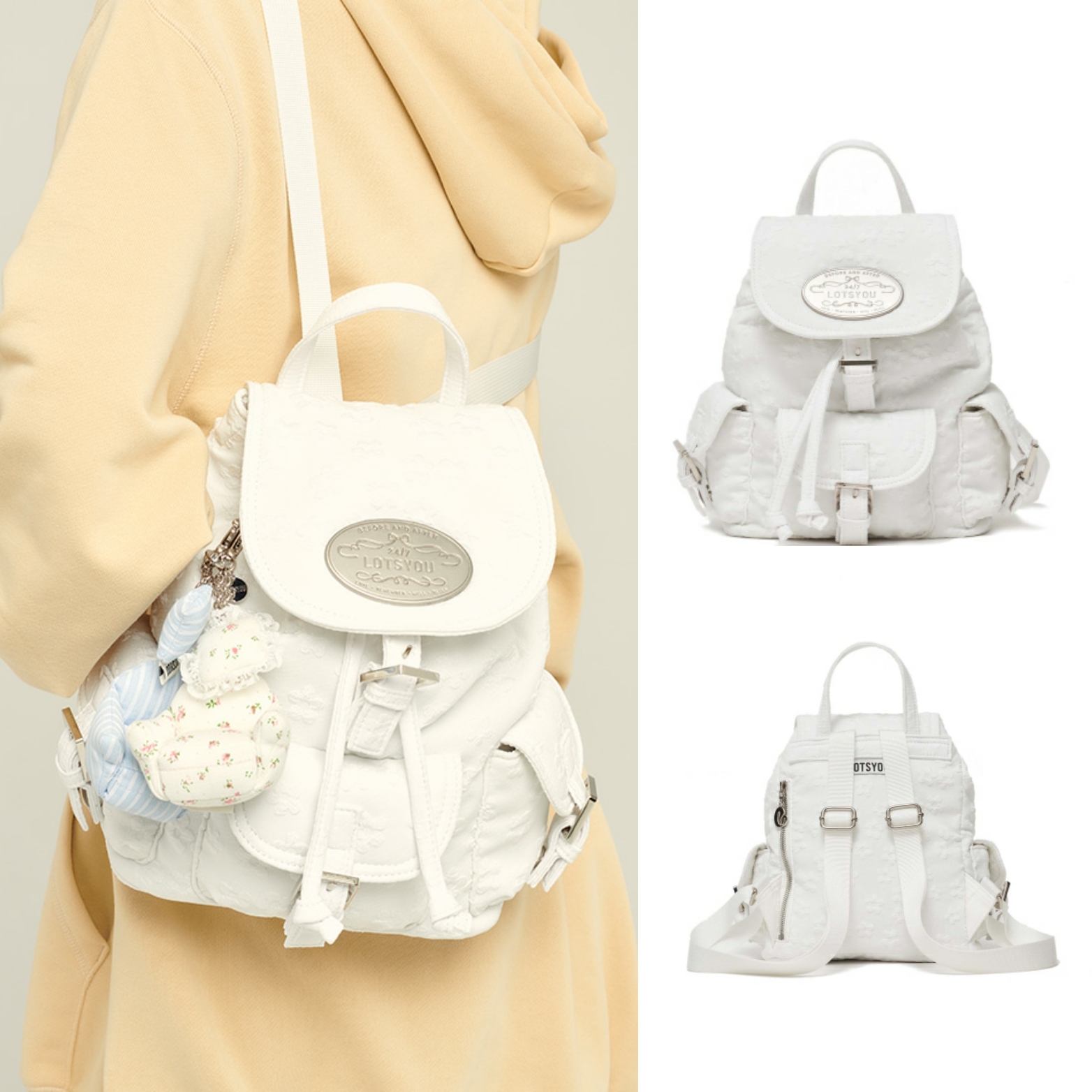 lotsyou] Nostalgia chubby Backpack White *權恩妃, Twice Dahyun