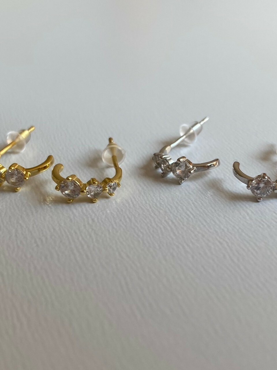 S925 stone line pierce