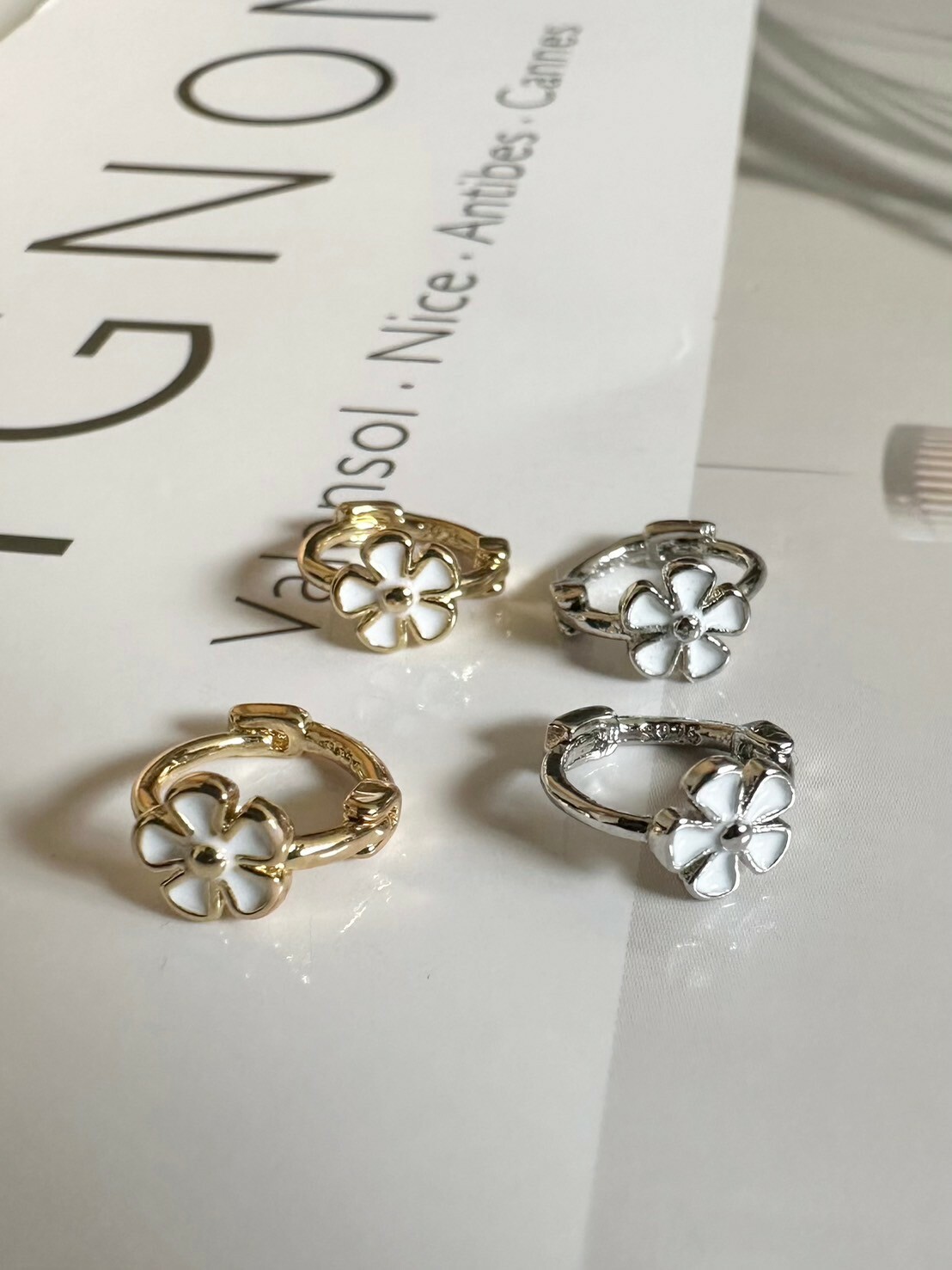 S925  flower hoop pierce