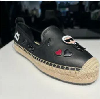 S] KARL LAGERFELD KOCKTAIL PINS ESPADRILLE,BLACK, KL134024