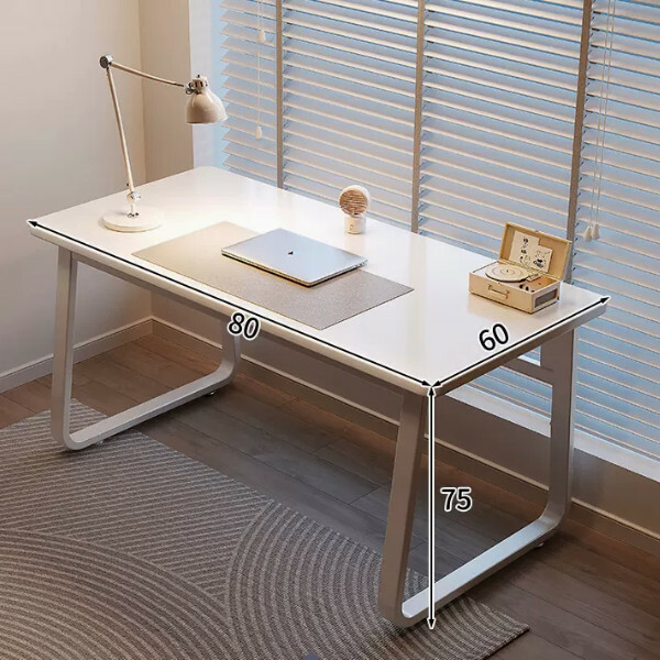 Hot-selling iron furniture, computer desk, study table, dressing table, Bengongzhi [white desktop + white shelf] 80x60x75cm
