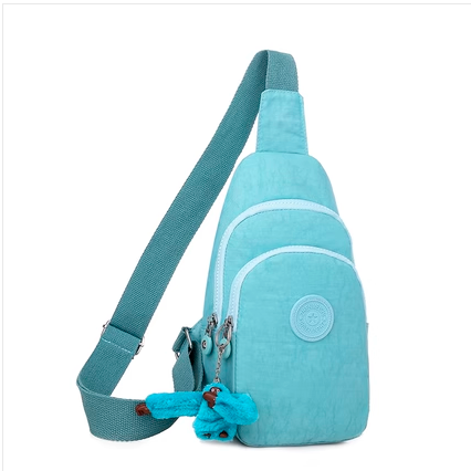 New Women's Chest Bag Crossbody Bag Shoulder Bag Canvas Bag Personalized Backpack Sports Waist Bag [Blue]