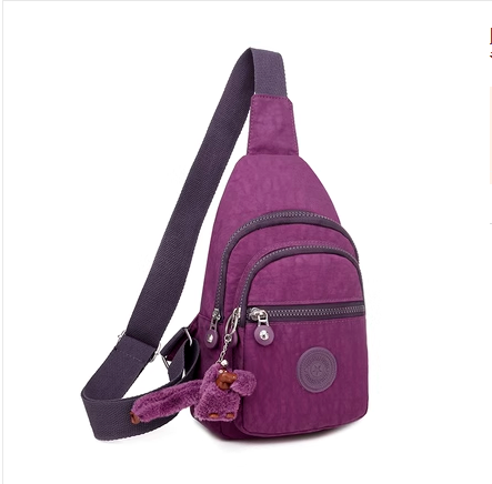 New Women's Chest Bag Crossbody Bag Shoulder Bag Canvas Bag Personalized Backpack Sports Waist Bag [Purple]