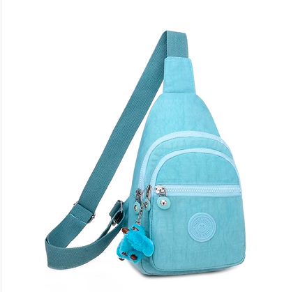 New Women's Chest Bag Crossbody Bag Shoulder Bag Canvas Bag Personalized Backpack Sports Waist Bag [Blue]