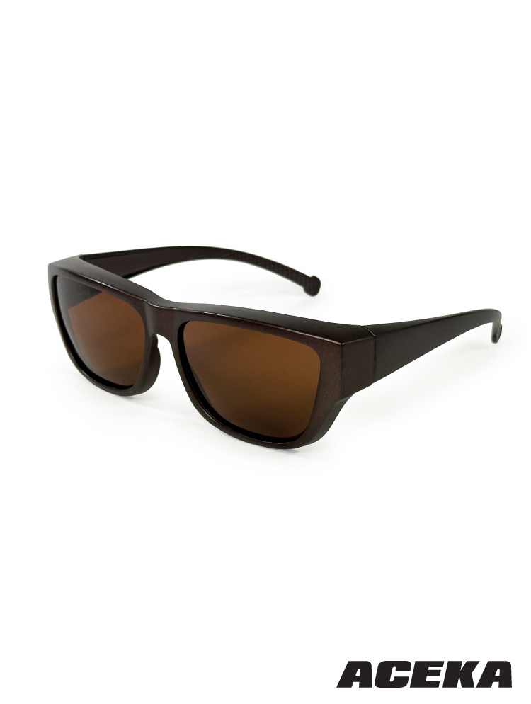 TRENDY 棕曜曦光全罩式偏光墨鏡(包覆式套鏡)