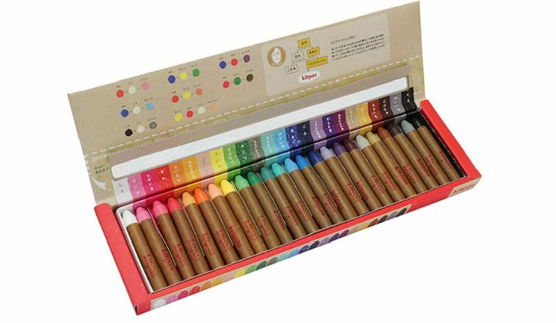 KITPAS 可水洗米製蠟筆24色 Kitpas Rice Bran Wax Art Crayons 24 Colors