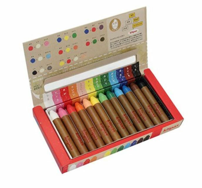 KITPAS 可水洗米製蠟筆12色 Kitpas Rice Bran Wax Art Crayons 12 Colors