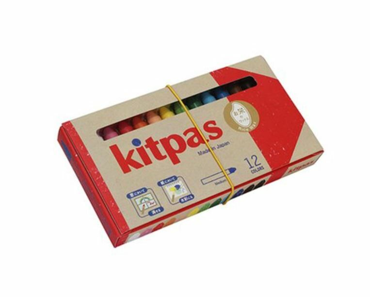KITPAS 可水洗米製蠟筆12色 Kitpas Rice Bran Wax Art Crayons 12 Colors