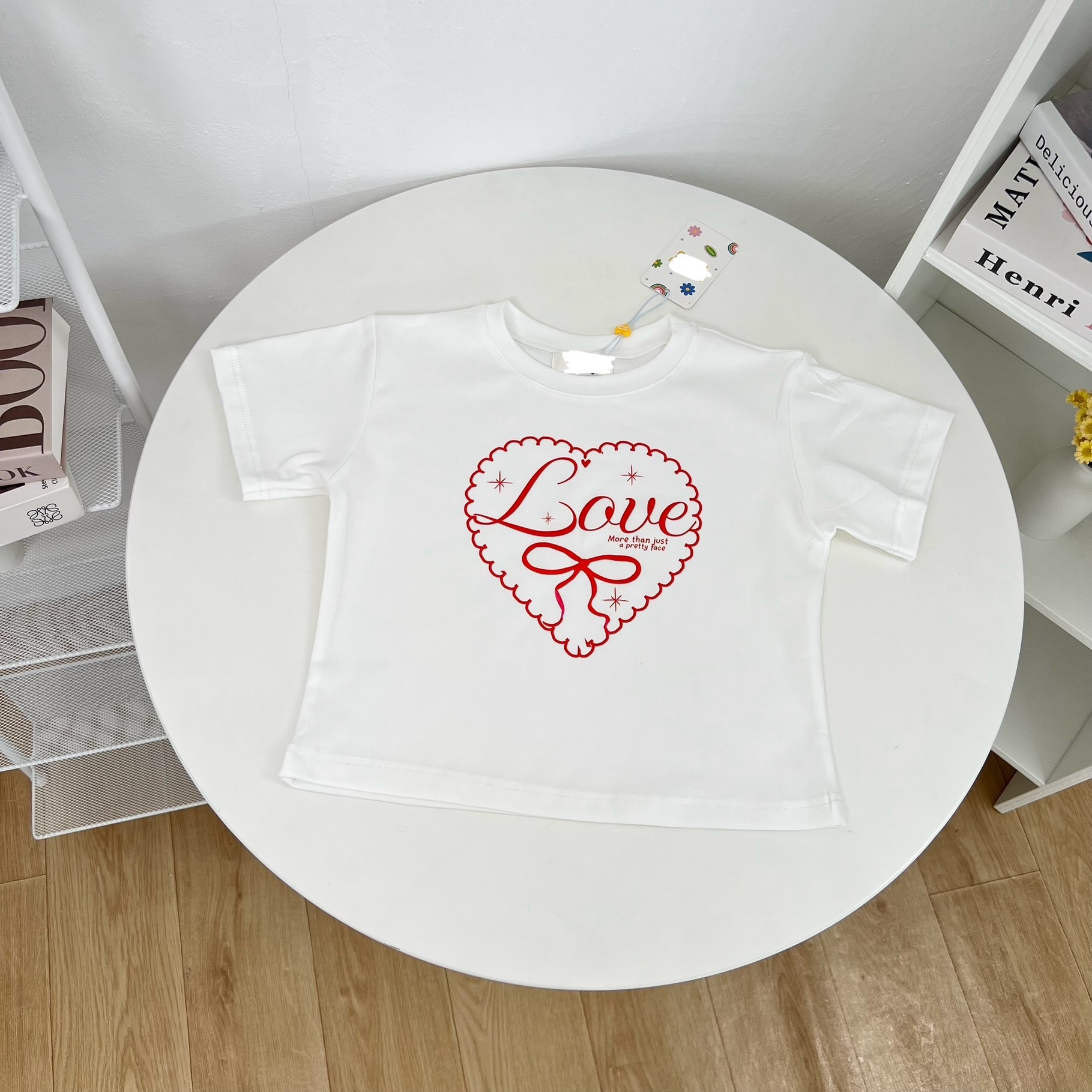 [現貨] TH RIBBON LOVE CROP TEE (WHITE)
