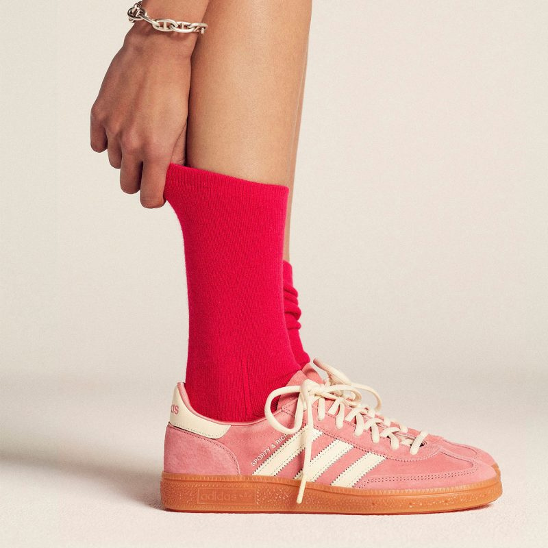 <連線代購商品>男女鞋 聯名款 SPORTY & RICH X ADIDAS HANDBALL SPEZIAL 粉色 低筒休閒鞋【IH2610】