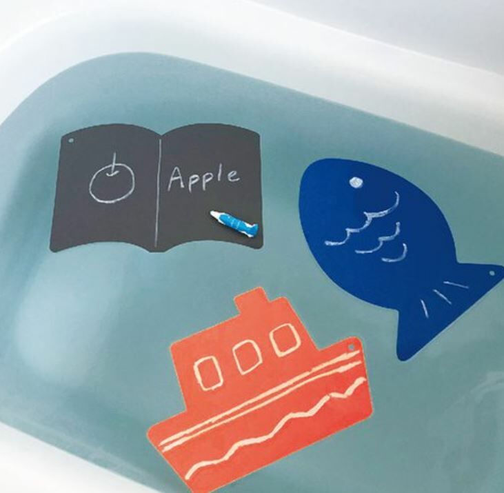 KITPAS 可水洗米製蠟筆畫板組-紅色小船 Kitpas for Bath with Drawing Board Set ship board