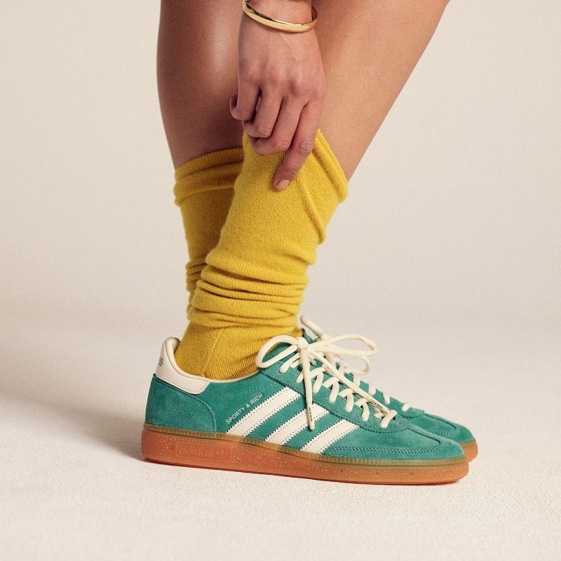<連線代購商品>男女鞋 聯名款 SPORTY & RICH X ADIDAS HANDBALL SPEZIAL 綠色 低筒休閒鞋【IH2148】