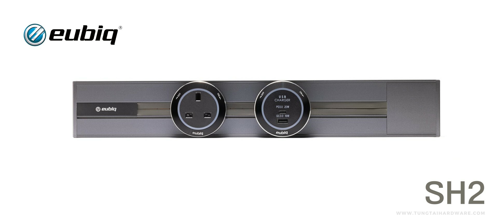 Eubiq sh2 星空灰 電力軌道 + BS3 13A 英式插座 插頭 插蘇