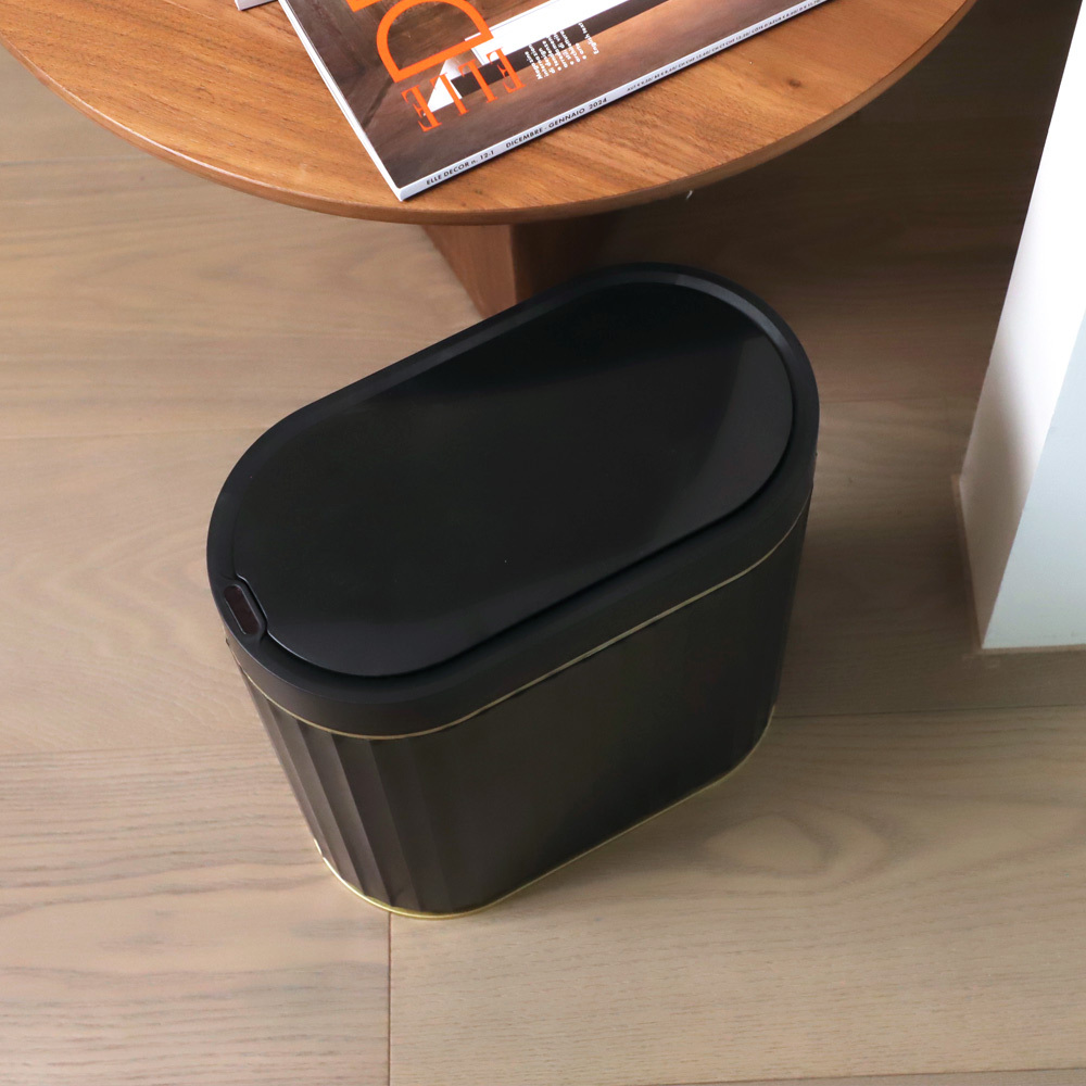 7L防水感應垃圾桶 ELPH5712黑金