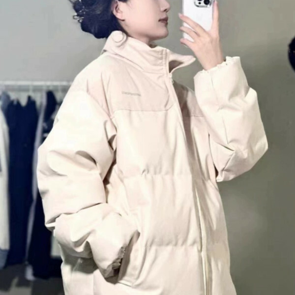 爆款立領棉衣外套（杏色）（S/M/L/XL/2XL下單後與客服聯系發貨的尺碼）   