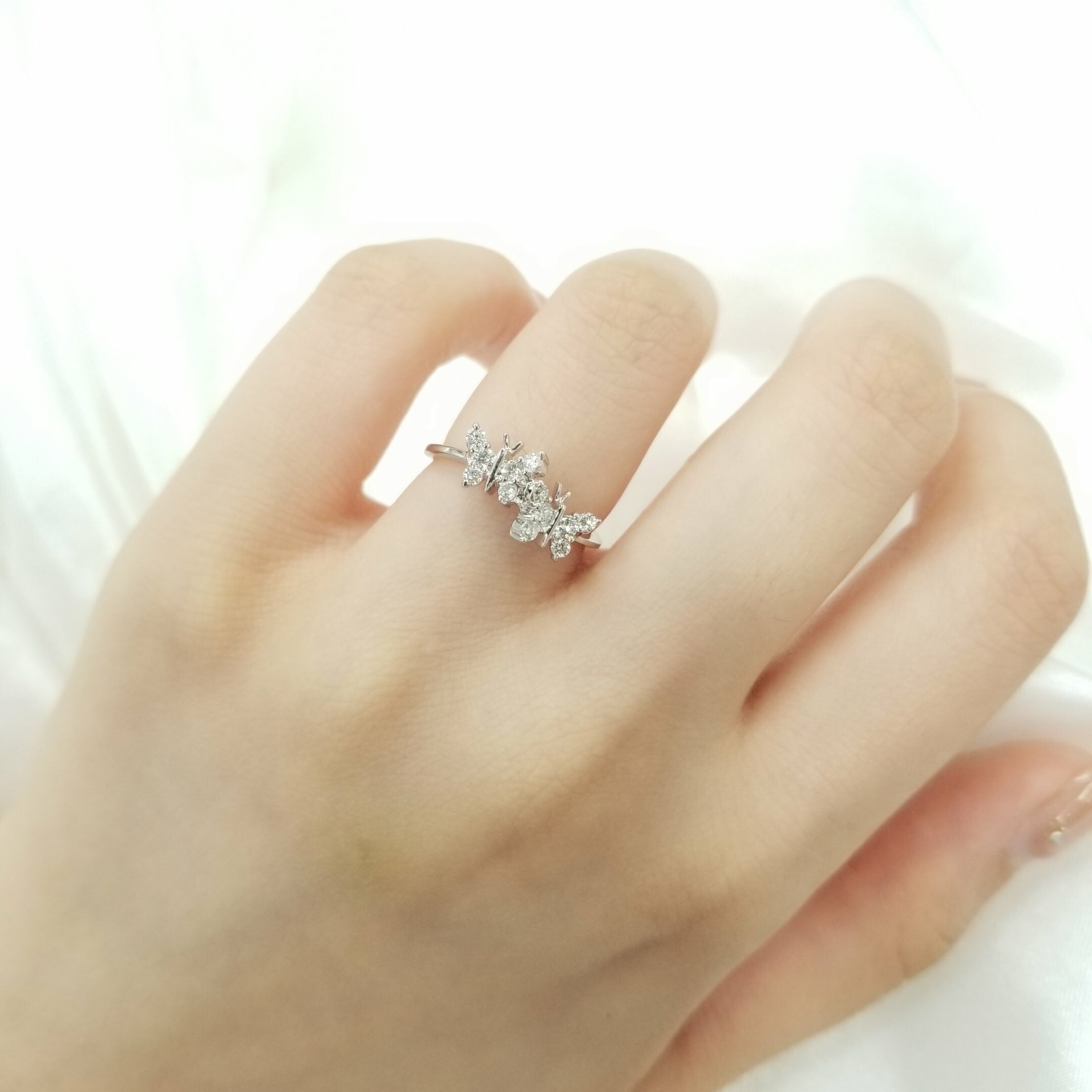 全新18K白金25份鑽石戒指