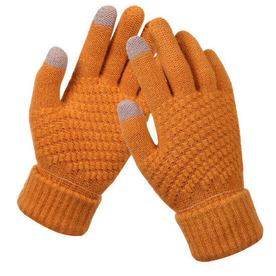 Women's Winter Anti-Slip Warm Gloves Hand Socks (Khaki)