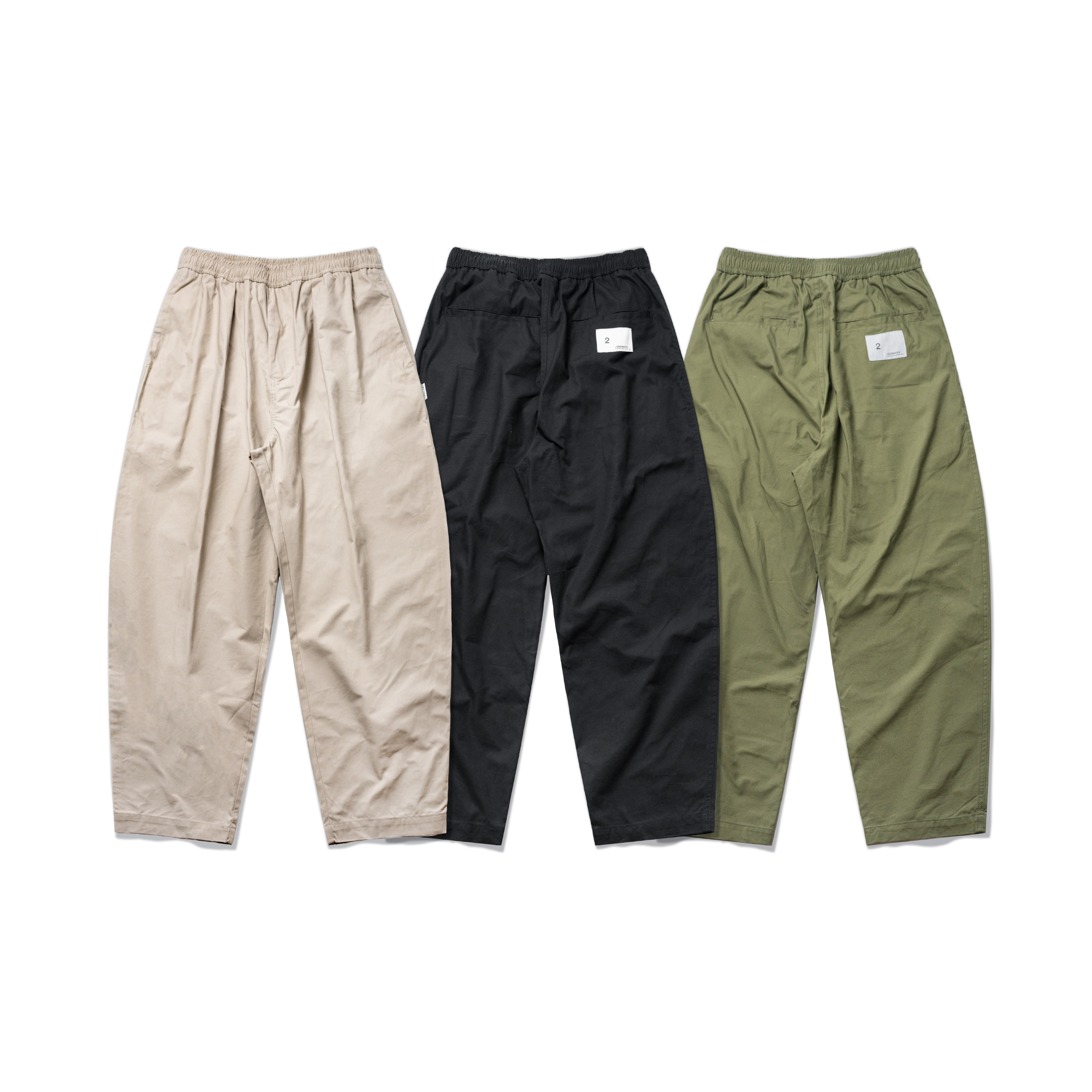 ORDINARY / CHINO PANTS 基礎小錐形工作褲 - 黑色, 軍綠, 米白色