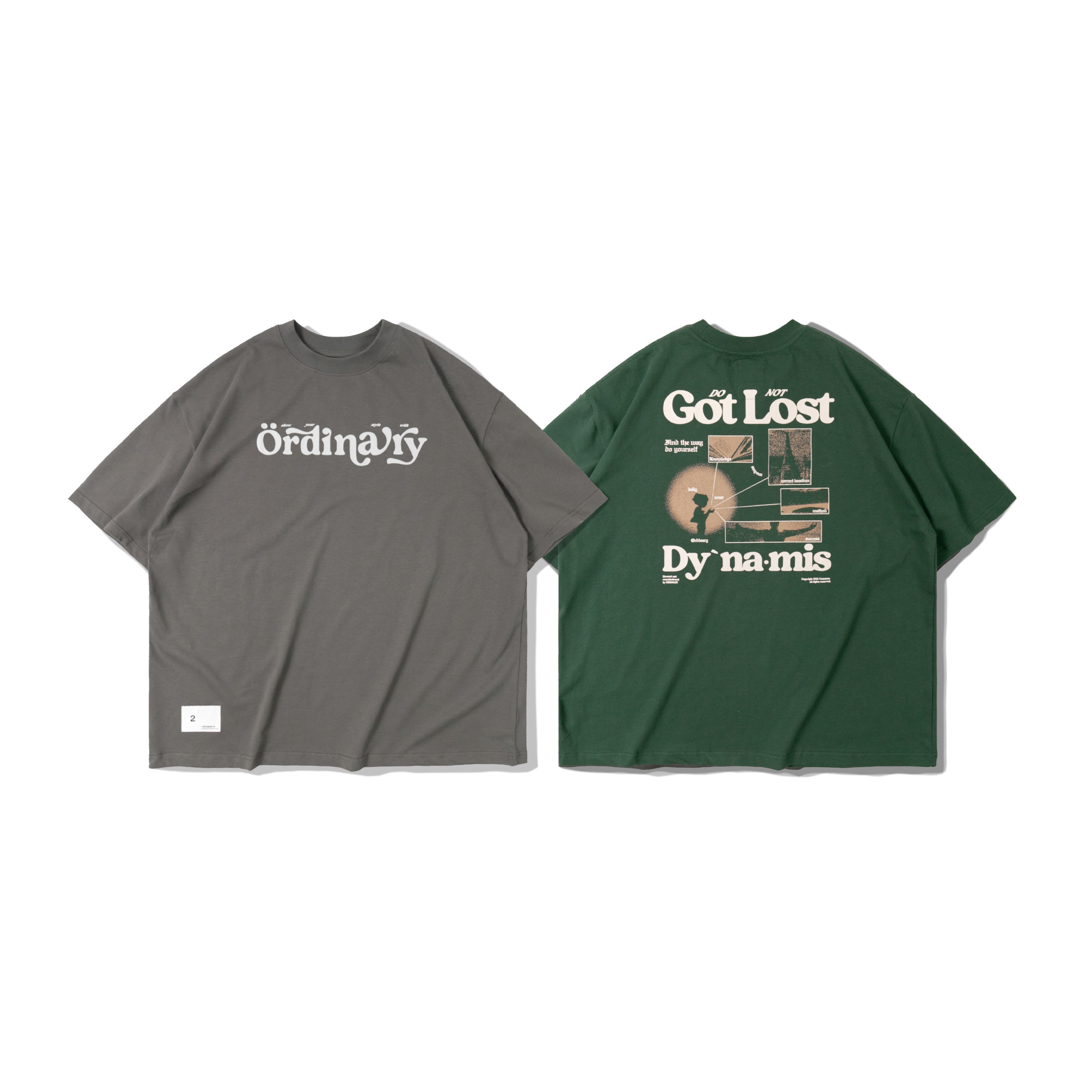 ORDINARY / MIRACLE DREAM TEE 奇蹟夢境短TEE - 綠色, 灰色