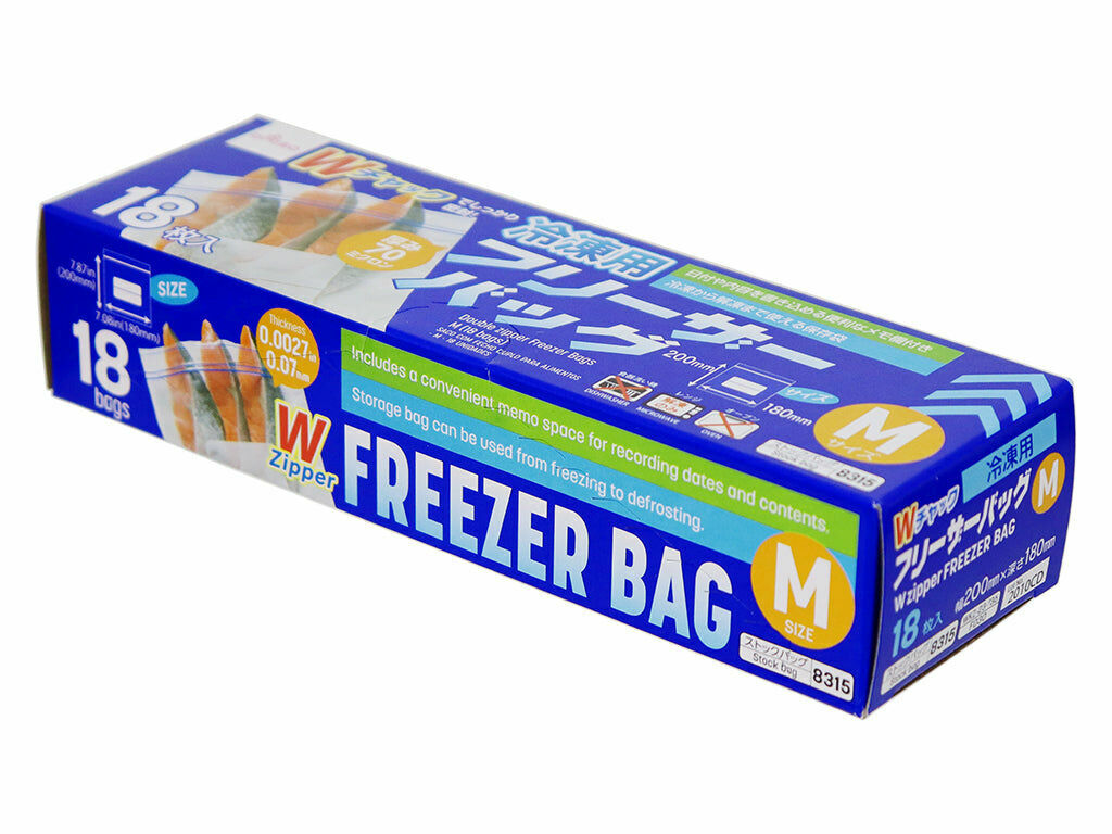 冷凍夾鏈袋/M號 20x18cm 18入