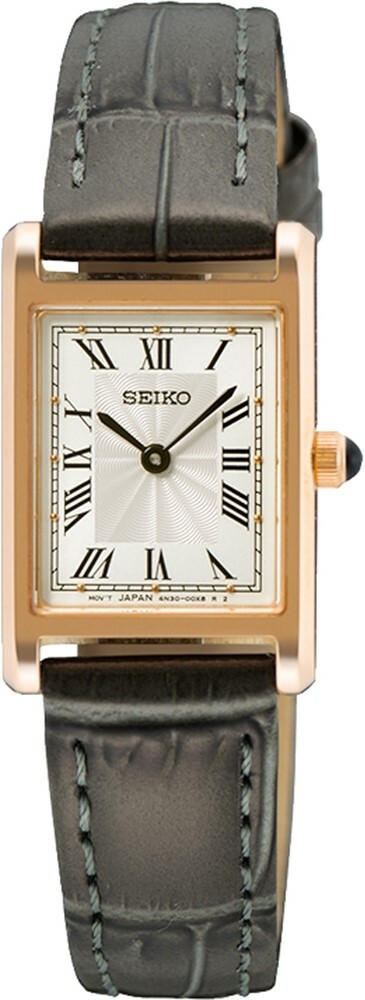 萬年鐘錶 - SEIKO  CS系列  經典優雅方形皮革款女錶  SWR096P1 / 4N30-00H0Z  錶徑18.9MM